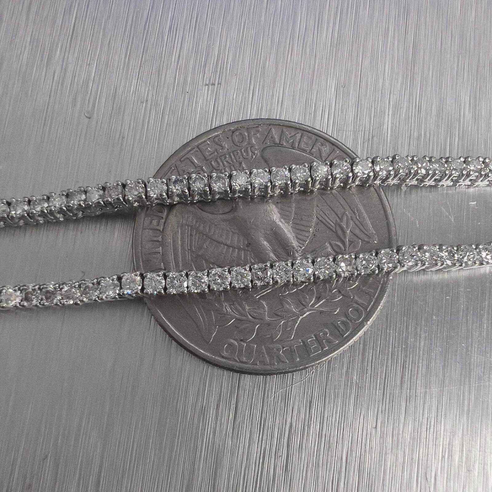14k White Gold Diamond Tennis Necklace 5.26ctw G VS2-SI1 17"