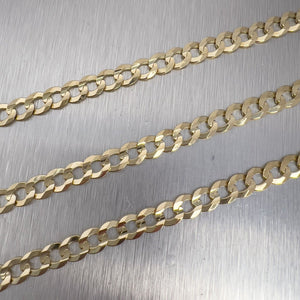 14k Yellow Gold Flat Cuban Curb Link 5.60mm Chain Necklace 24" 20.2g ITALY
