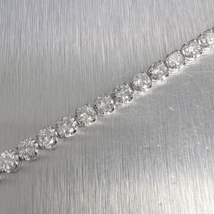 14k White Gold Diamond 42 Stone Tennis Bracelet 5.46ctw G VS2-SI1 7.25"