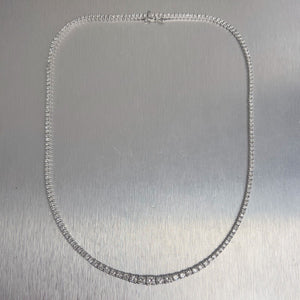 14k White Gold Diamond Graduated Tennis Necklace 7.90ctw G VS2-SI1 17.25"