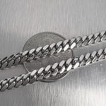 14k White Gold Cuban Link 5.00mm Chain Necklace 24" 48.2g