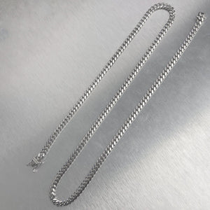 14k White Gold Cuban Link 5.00mm Chain Necklace 24" 48.2g