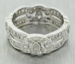 Vintage 1.28ctw Diamond Eternity Band Ring - 18k Solid White Gold