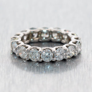 Modern 18k White Gold 5.01ctw Diamond Eternity Wedding Band Ring