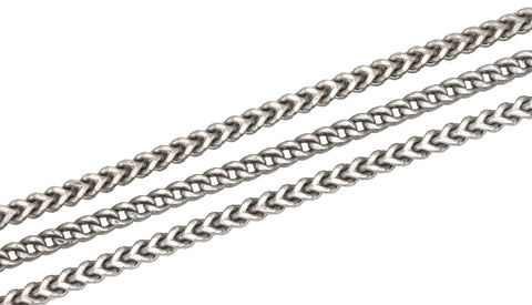 Men's Solid 14K White Gold 3mm Wide Franco Link Chain 23.50" Necklace 22.3gr