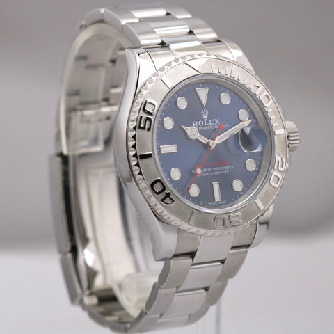 MINT Rolex Yacht-Master Stainless Steel Platinum Blue 40mm Date Watch 116622 BP