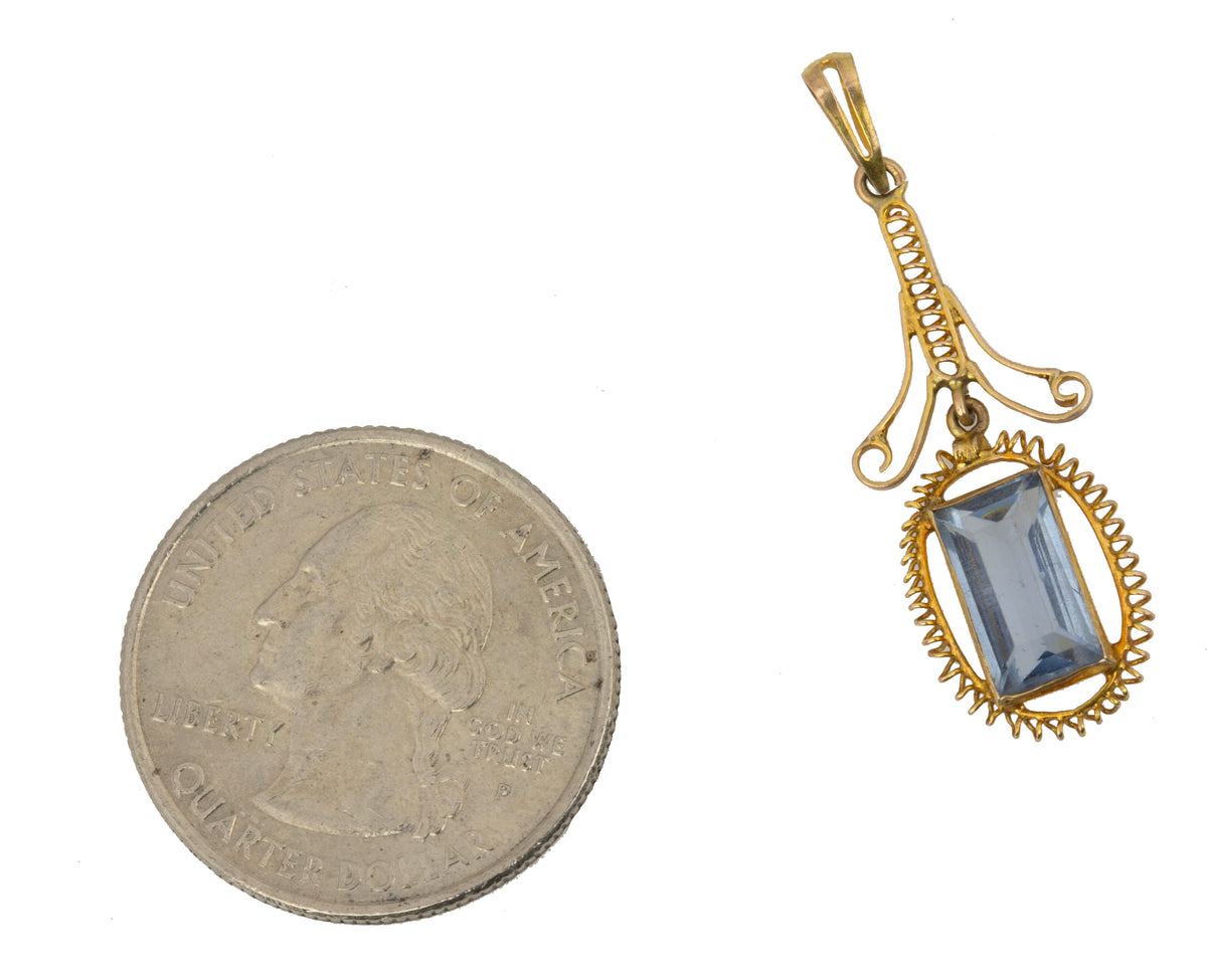 10K Yellow Gold Pendant – 9x6mm Pear Lab Emerald & 0.10ct Round Diamond – 18-Inch Chain Included - View #5