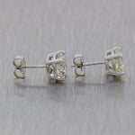 GIA 5.02ctw Diamond L SI1 Ladies 14k White Gold 9mm Modern Stud Earrings