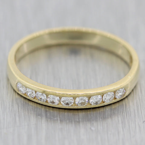 Modern 14k Yellow Gold 0.25ctw Diamond Channel Set Wedding Band Ring
