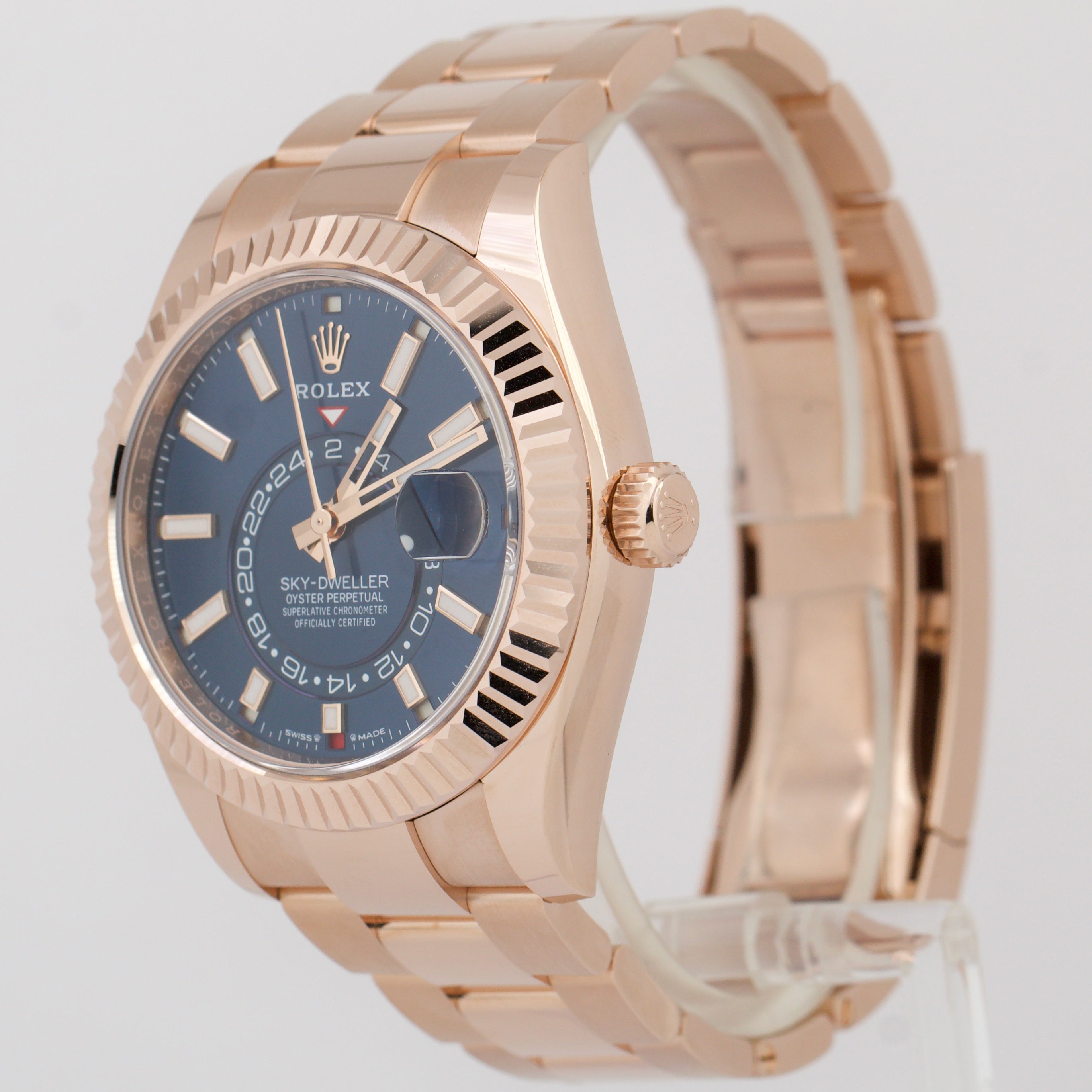 UNWORN 2023 PAPERS Rolex Sky-Dweller 18K ROSE GOLD Blue 42mm Watch 336935 B+P