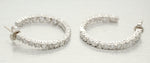 Vintage 2.00ctw Inside & Out Diamond Hoop Earrings in 14k White Gold