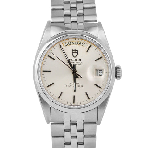Tudor Oyster Prince Date-Day 36mm Silver JUBILEE Stainless Steel Watch 94710