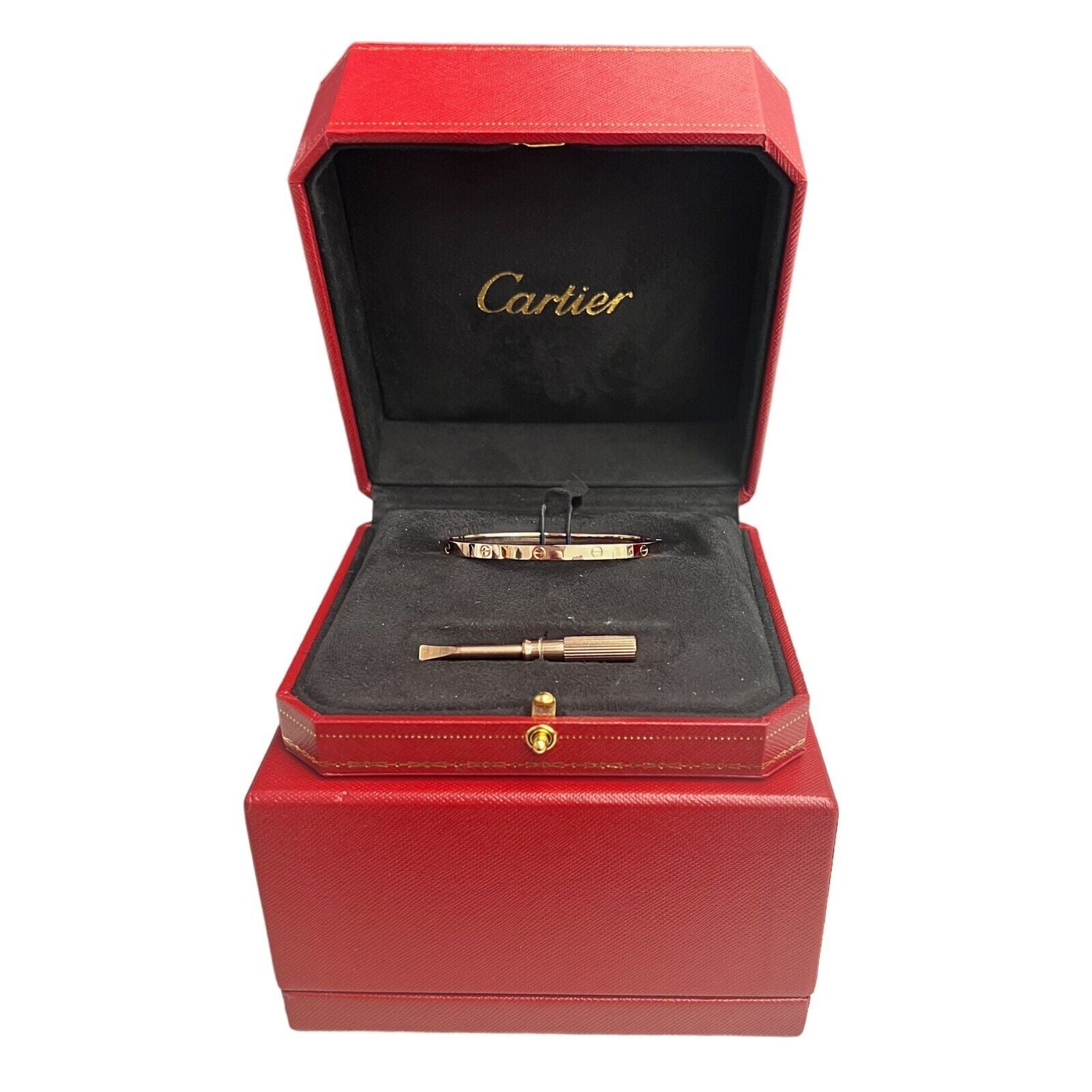Cartier Love Small Model 18k Rose Gold Bangle Bracelet Size 16 BOX & CERTIFICATE