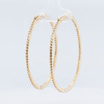 14k Yellow Gold Diamond In & Out Extra Large Hoop Earrings 1.62ctw H SI