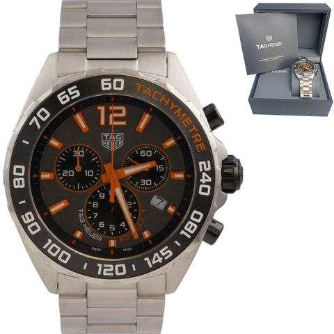 Tag Heuer Formula 1 Stainless Dark Gray Dial Black 43mm Watch CAZ101AH w/ BOX