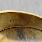 Cartier Vintage Estate 18k Yellow Gold 0.15ctw Diamond & Citrine Ring & Box