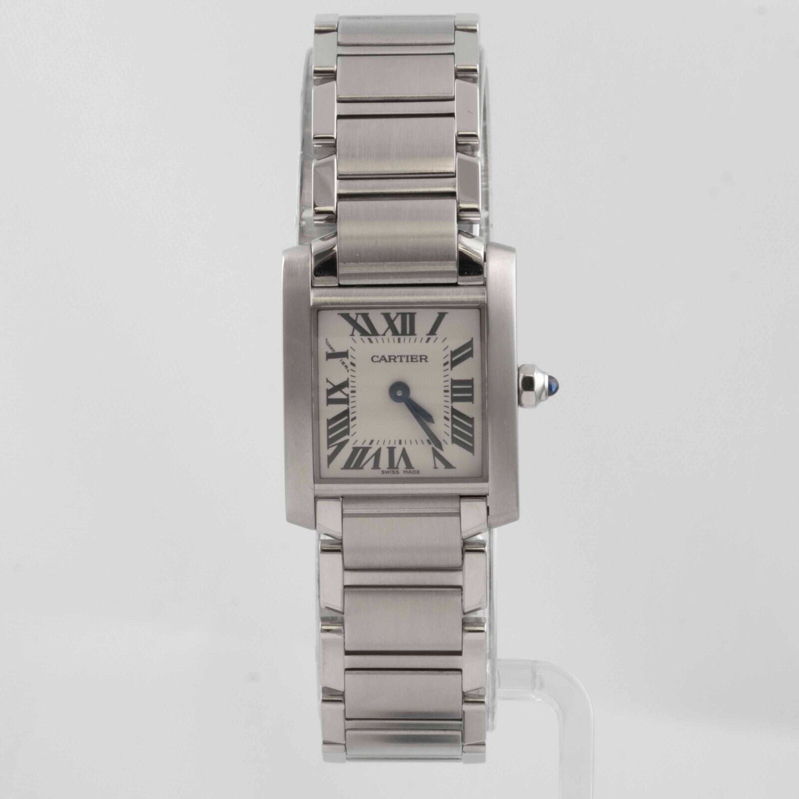 Cartier Tank Francaise Stainless Steel White 20mm SM Ladies Watch W51008Q3