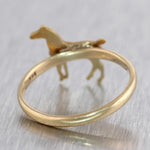 1880's Antique Victorian 14k Yellow Gold Horse Band Ring