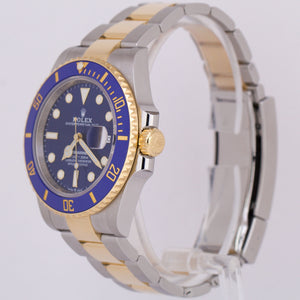 MINT 2021 PAPERS Rolex Submariner Date 41mm BLUE Two-Tone 18K Gold 126613 LB B+P