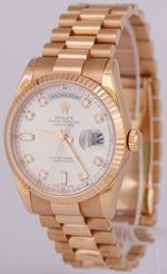 NEW PAPERS Rolex Day-Date President NOS Silver DIAMOND Rose Gold 36mm 118235 BOX