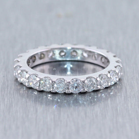 14k White Gold 2.20ctw Diamond Eternity Wedding Band Ring
