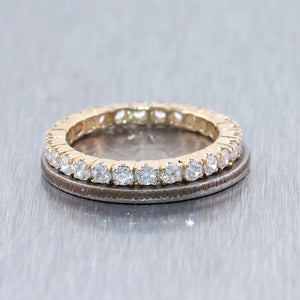 14k Yellow Gold 1.00ctw Diamond Eternity Wedding Band Ring