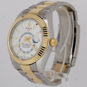 MINT 2022 PAPERS Rolex Sky-Dweller White 18K Yellow Gold 42mm Oyster 326933 BOX