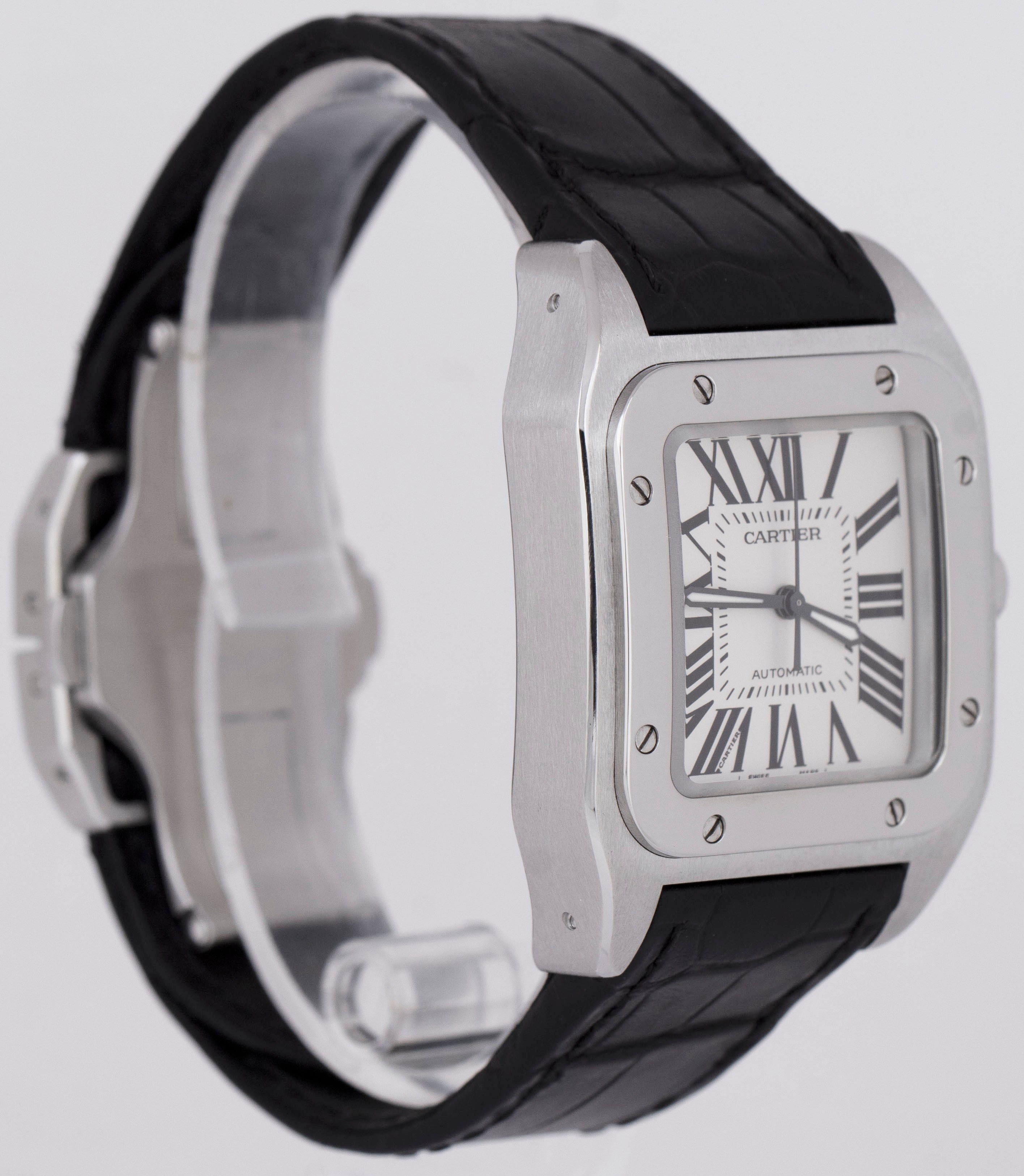 cartier santos 100 stainless steel