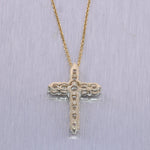Modern 14k Yellow Gold 1.33ctw Diamond Cross 20" Necklace