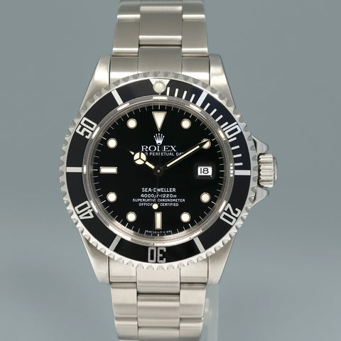 1997 MINT Rolex Sea-Dweller Steel 16600 Black Dial Date 40mm Watch Box