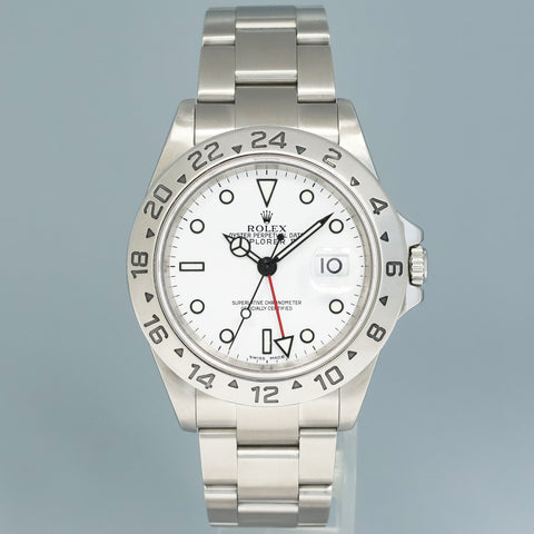 2007 MINT Rolex Explorer II White 16570 40mm No Holes 3186 Polar GMT Watch Box