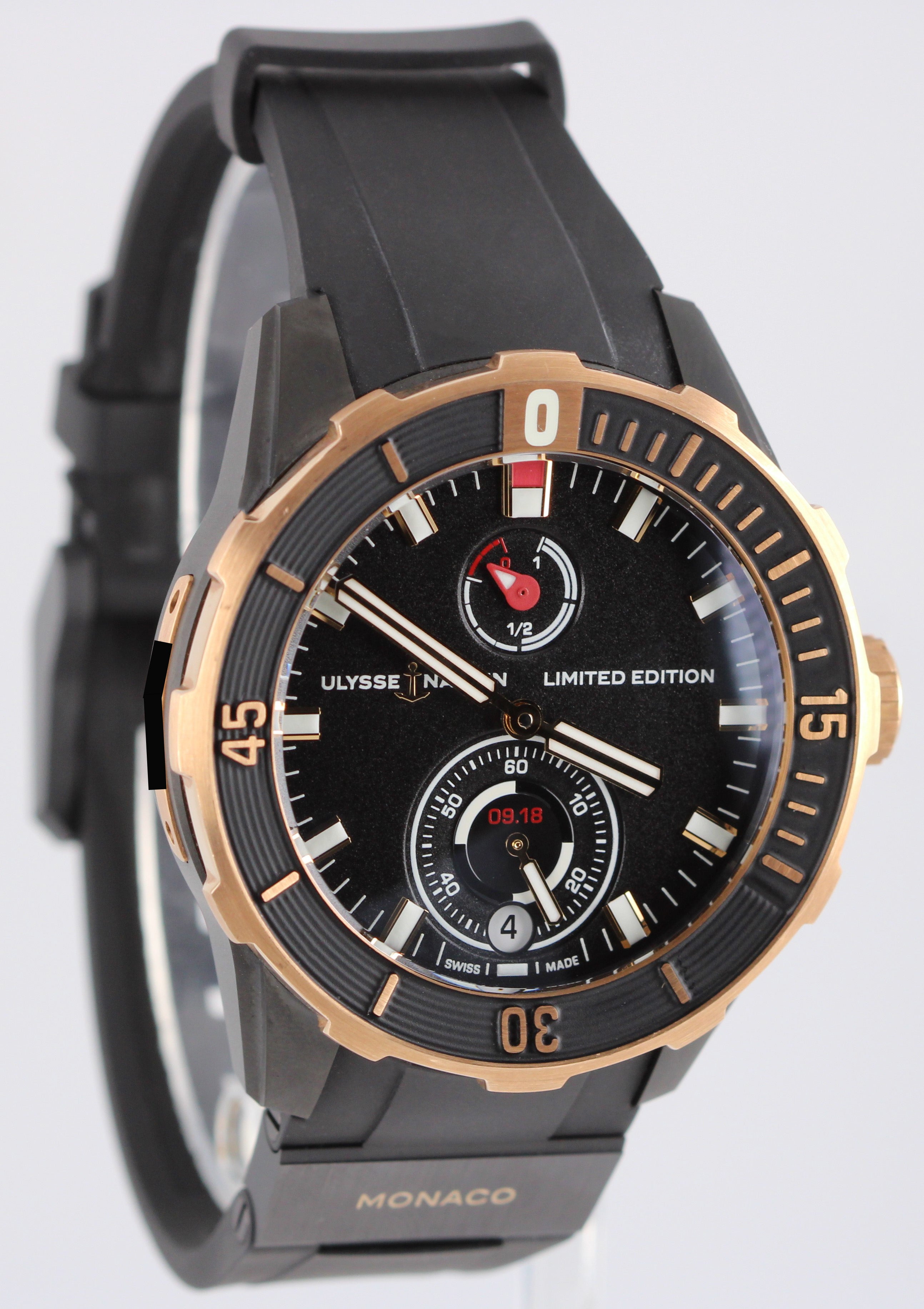 Ulysse Nardin Diver Monaco PAPERS 18k Gold Titanium 44mm 1185-170 LTD Watch