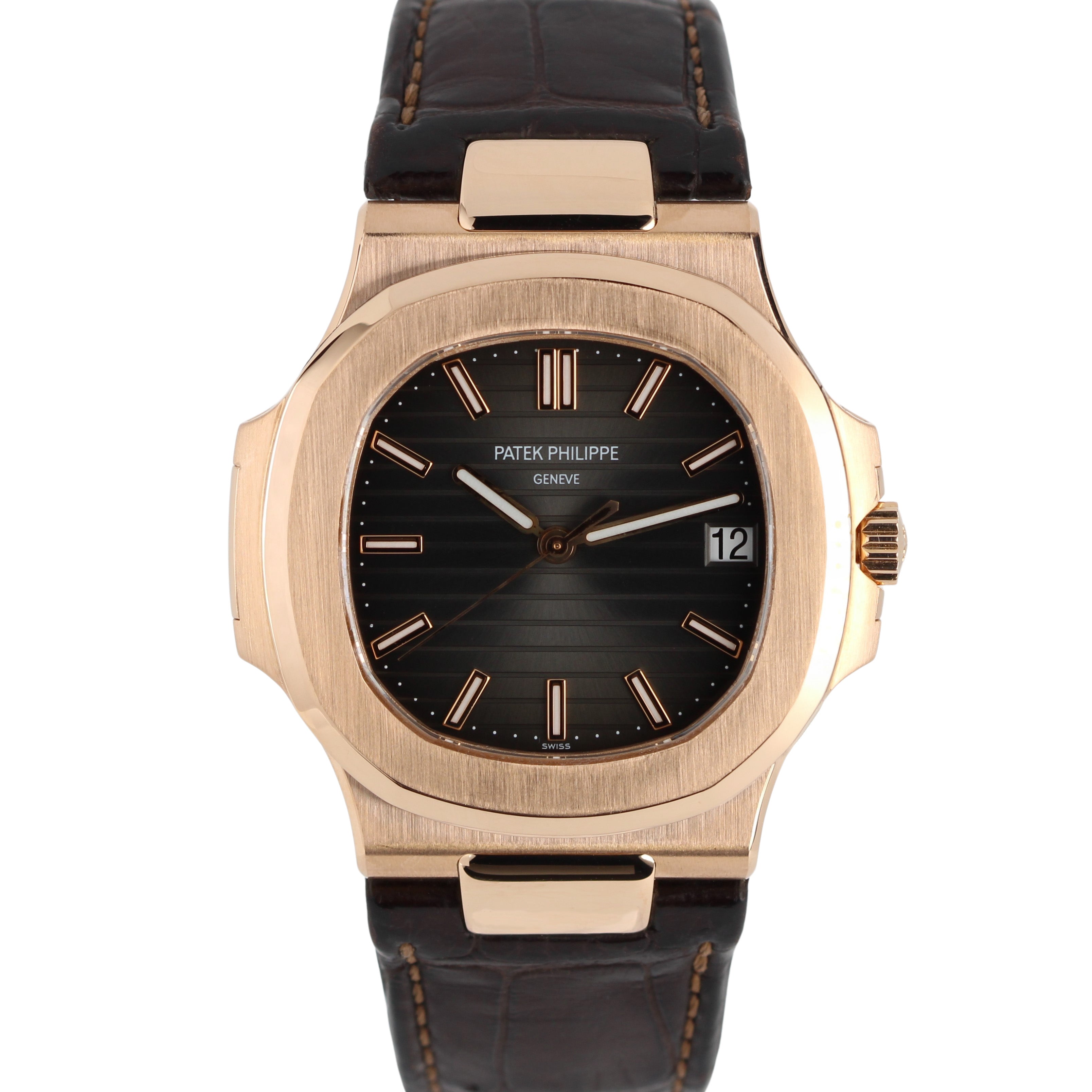 Patek Philippe Nautilus PAPERS 18k Rose Gold Gray 40mm 5711R-001 Watch BOX