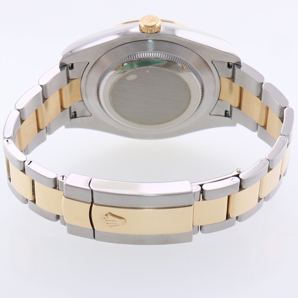 MINT 2015 Rolex Datejust 2 Black Roman 116333 Two-Tone Yellow Gold Oyster Watch Box
