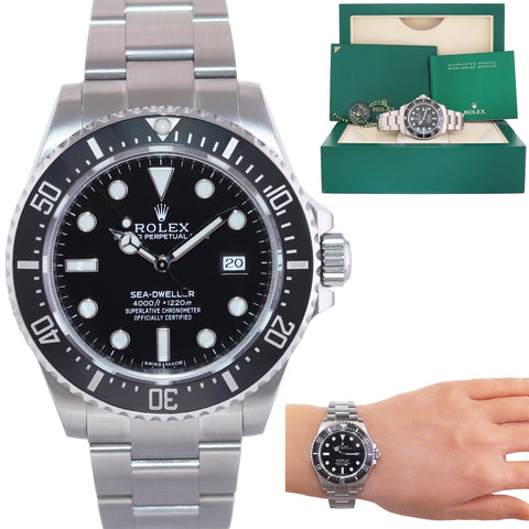 2015 MINT Rolex 116600 Seadweller SDK4 4000 Steel Black 40m Ceramic Dive Watch Box