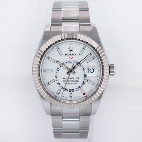 2023 MINT Rolex White Sky-Dweller White Gold 42mm 326934 Watch Box