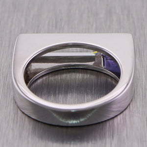 Gucci 18k White Gold Tanzanite & White Sapphire Ring