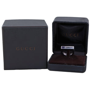 Gucci 18k White Gold Tanzanite & White Sapphire Ring