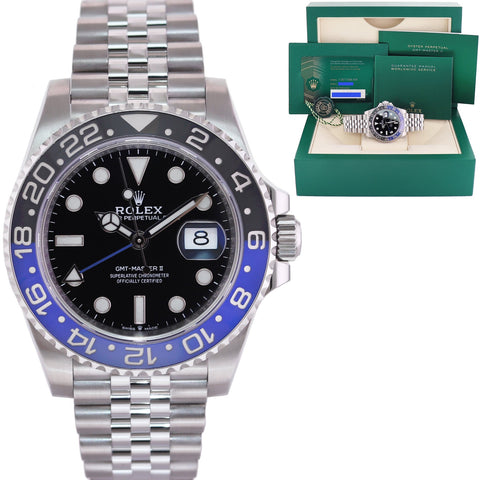 2022 NEW Papers Rolex GMT Master Batman Blue Jubilee Ceramic 126710 Watch Box