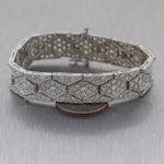 Vintage Estate 14k White Gold 10ctw Diamond Bracelet