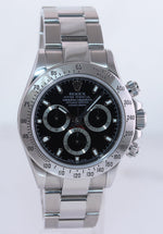 MINT 2008 Rolex Daytona 116520 Black Dial Steel Chronograph 40mm Watch Box
