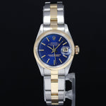 PAPERS Ladies Rolex DateJust 26mm 69163 Two Tone Oyster Blue Dial Watch Box