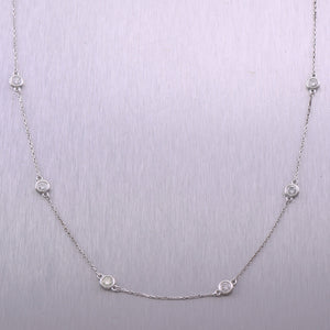 Modern 14k White Gold 1.27ctw Diamonds By The Yard 18" Necklace
