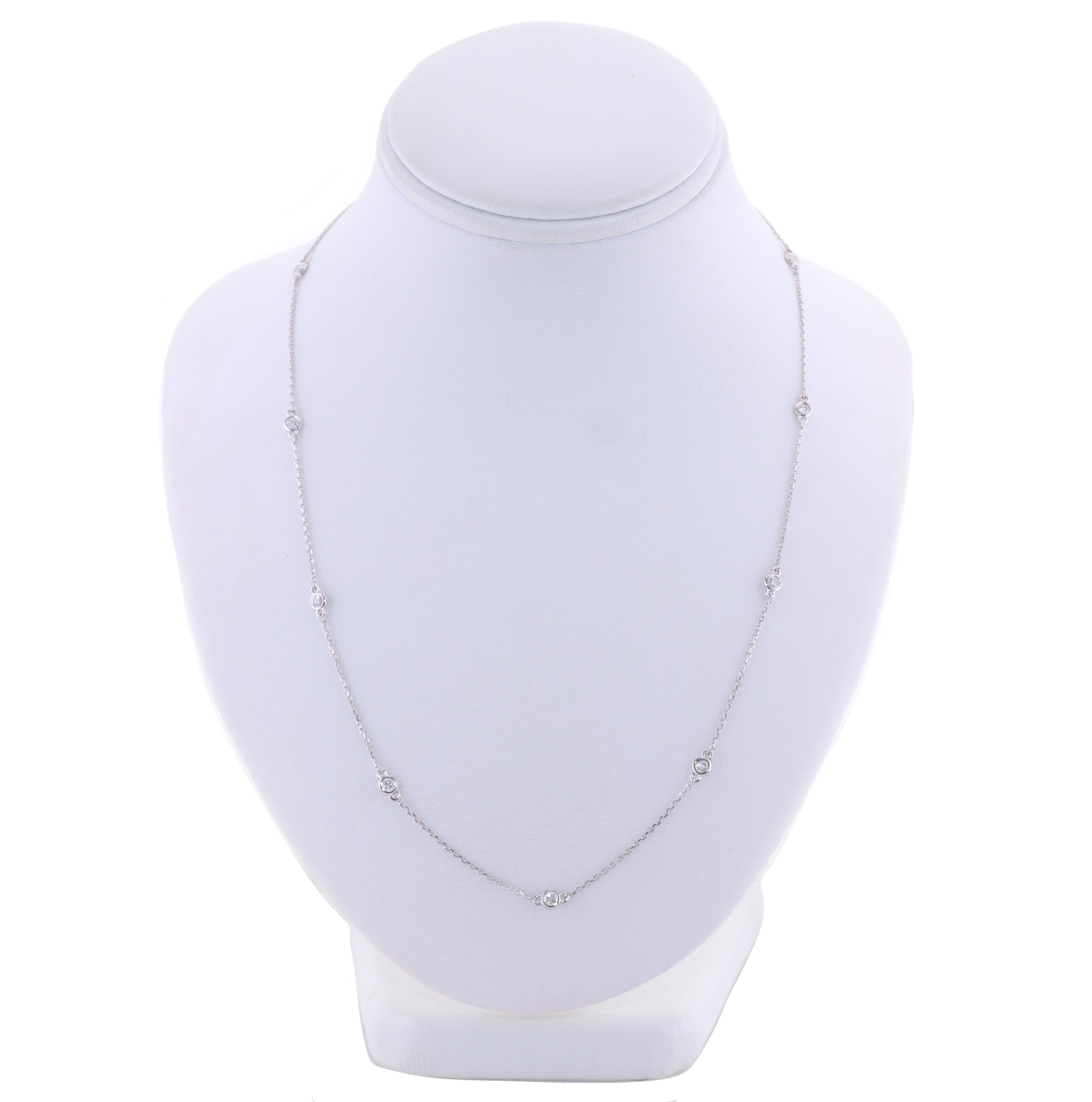 Modern 14k White Gold 0.50ctw Diamonds By The Yard 18" Necklace
