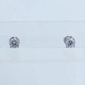 GIA 1.42ctw Round Brilliant D SI2-I1 Diamond 14k White Gold Stud Earrings
