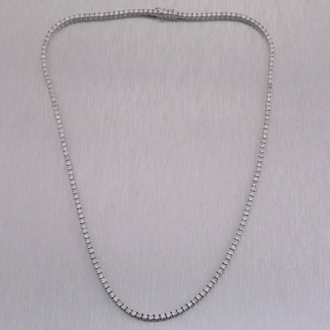 14k White Gold 5.52ctw Diamond Tennis 16" Necklace