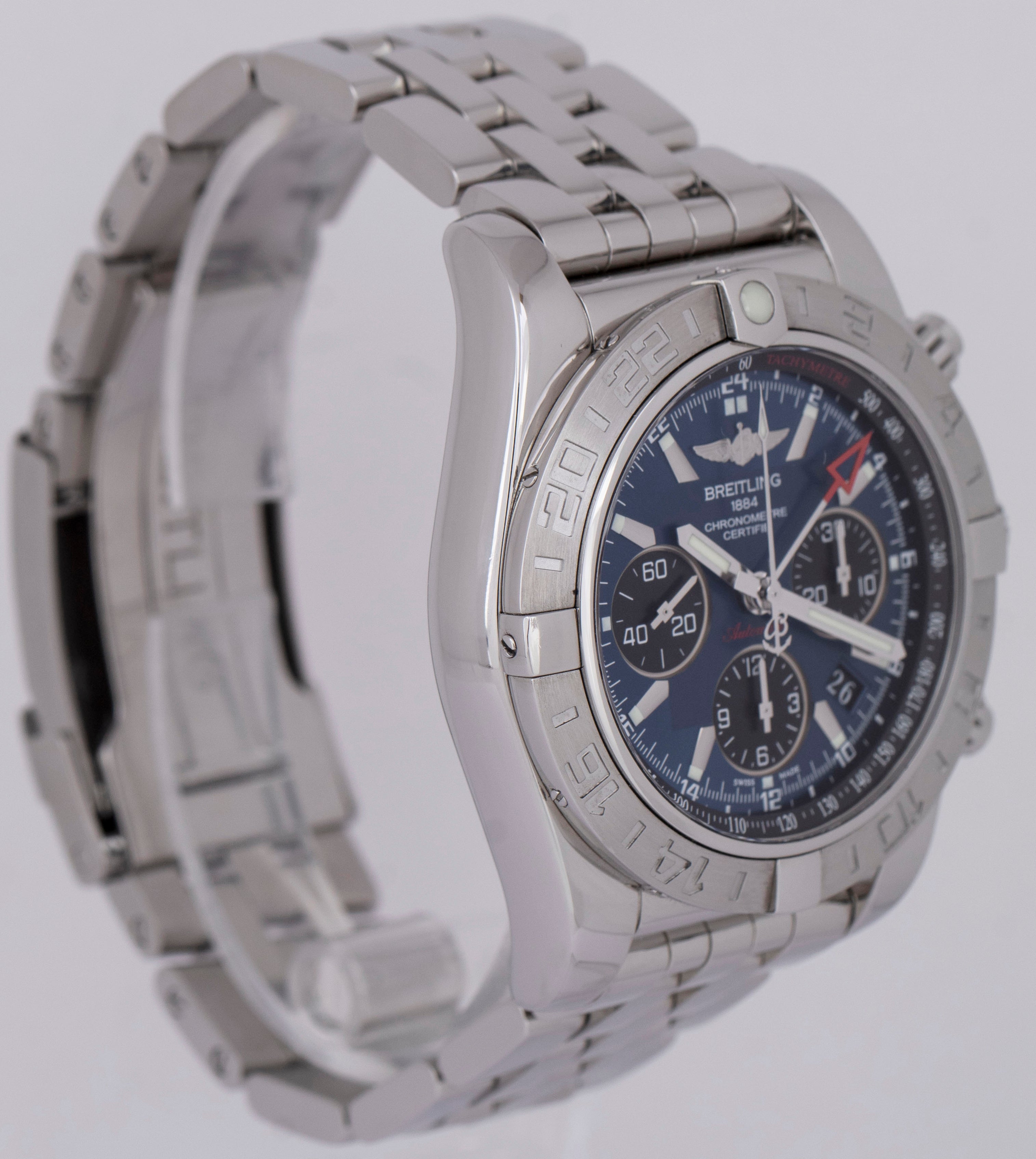 MINT PAPERS Breitling Chronomat GMT Blue Stainless Steel 44mm AB0420 Watch BOX