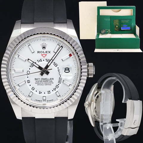 2024 NEW APAPERS Rolex White Sky-Dweller White Gold Oysterflex 336239 Watch Box