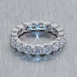 14k White Gold 3.50ctw Round Cut Diamond Eternity Wedding Band Ring