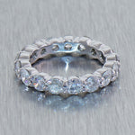 14k White Gold 3.50ctw Round Cut Diamond Eternity Wedding Band Ring
